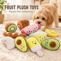 Jouets en peluche pour chiens, design classique de fruits (kiwi, avocat, donut), écologiques et réalistes, vente en gros du fabricant