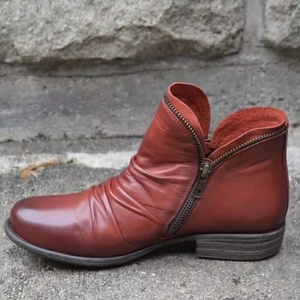 รองเท้าบูทหุ้มข้อแบบมีซิปสำหรับผู้หญิง ไซส์<span class=keywords><strong>ใหญ่</strong></span> 35-43 สินค้าขายดีจาก AliExpress ส่งออกต่างประเทศ รองเท้าหนัง PU แฟชั่นสไตล์อ็อกซ์ฟอร์ดสุดคลาสสิกสำหรับสุภาพสตรี - Product Image 2