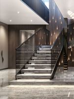 Escalier intérieur de villa, escalier en acier pour l'intérieur