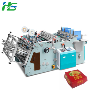 Hongshuo HS-HBJ-1200 Double Workshop Hamburger Fast Food Pizza Box Take Away Lunch box Paper Carton Box Erecting Machine