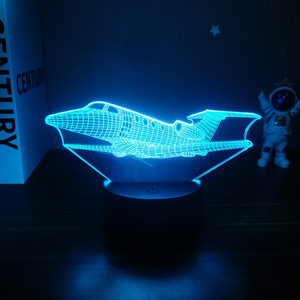 Lámpara de Noche <span class=keywords><strong>LED</strong></span> 3D con Diseño de Avión, Lámpara de Mesa Estereoscópica Visual, Lámpara Holográfica Inteligente, Lámpara Acrílica con Ilusión Óptica, Decoración - Product Image 5