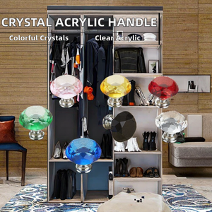 Minimalist Colored <strong>Crystal</strong> Diamond Transparent Acrylic Plastic Handles for Doors Cabinets Drawers Furniture - Product Image 2