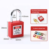 Cadenas de sécurité Loto miniatures colorés personnalisés, étanches, avec anse en acier, avec clé maîtresse, pour système de verrouillage et d'étiquetage, certifiés CE, garantie 1 an