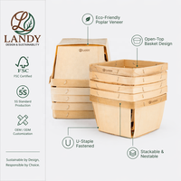 Boîtes en bois ventilées durables de qualité supérieure avec logo personnalisé pour fruits et légumes, boîte à légumes en bois biodégradable jetable
