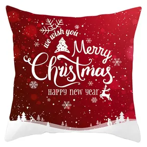 OEM custom new Christmas cushion cover elk snowflake Festival pillow cover printed cushion
