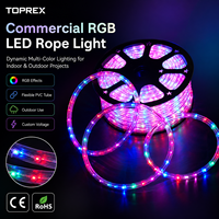 Toprex Custom 13mm DMX RGB Smart LED Flat Rope Light IP65 Waterproof 3-Wire for Commercial Outdoor Projects Wholesale