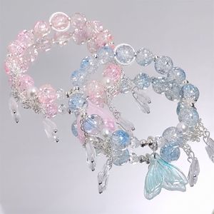 Fantasie Popcorn Glas Kristall Perlen Armband Tropfen Quaste Fischschwanz Charme Mädchen Frauen Studenten Freundschaft Armbänder Schmuck Geschenk - Product Image 3