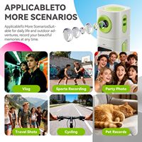 Cámara Llavero con Lente Giratoria de 230°, Pantalla IPS 2K 4K, Tarjeta TF, Grabadora de Video Portátil, Cámara de Pulgar, Regalo de Cumpleaños para Niños y Niñas