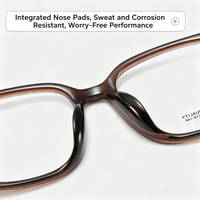 7322 Nouvelles montures de lunettes de vue carrées transparentes, légères, durables, de style rétro et décontracté