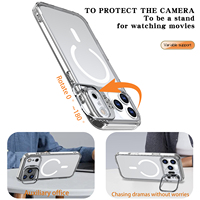 RDJJ pour iPhone 18 Pro Max – Coque transparente avec support et protection d'objectif, qualité supérieure garantie, fabrication usine