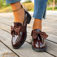 Nouvelle Collection Automne 2026 – Mocassins à Talon Carré et Nœud Tendance en Élastomère Thermoplastique Souple de Style Britannique avec Semelle Composée