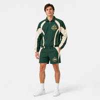 Ensemble de survêtement personnalisé à séchage rapide et respirant, deux pièces, colorblock, coupe-vent pour homme, ensemble de jogging court