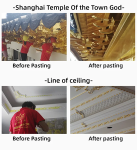 Preço de fábrica 500 unidades/pacote 8*8.5 13*13.5cm imitação de folha de ouro para decoração de móveis moldura de teto folha de ouro de Taiwan - Product Image 6