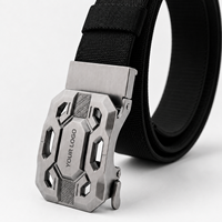 Ceinture tactique personnalisée du fabricant, style décontracté, boucle en alliage à verrouillage automatique, ceinture en sangle élastique robuste à dégagement rapide, logo personnalisé