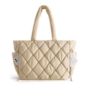 Wholesale Custom Logo Travel Work Handbag Women Diamond Shoulder Lightweight Quilted Puffer <b>Tote</b> Beach <b>Bag</b> <b>with</b> Compartments - Product Image 2