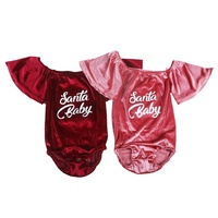 Combinaison sans manches pour bébé nouveau-né Santa Baby, vêtements de Noël en velours, barboteuses pour nourrissons