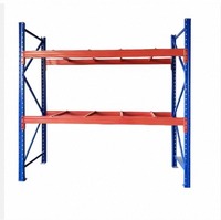 Étagère de rangement murale en aluminium réglable à 3 niveaux, bleue, avec barre de support pour palette et revêtement électrostatique en poudre