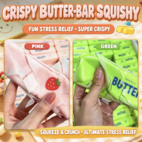 Jouet à presser en forme de beurre croustillant, bâton de beurre en PU à remontée lente avec couche tactile extérieure, accessoire ASMR pour la relaxation et le bureau
