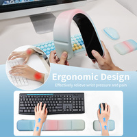 Ensemble de tapis de souris ergonomique Simplicity pour bureau, repose-poignet couleur dégradée, base en cuir, mousse à mémoire de forme, résistant à l'eau et aux rayures