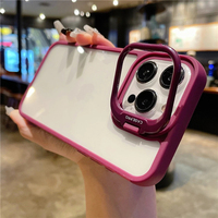 Coque rigide transparente anti-chute pour iPhone 15 Pro Max, étui et support pour appareil photo