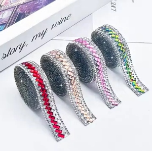 Nuovo adesivo per gioielli fatto da te con motivo a striscia di paillettes colorate bordo per abbigliamento distintivo striscia di diamante per <span class=keywords><strong>Applique</strong></span> Hot-Fix - Product Image 3