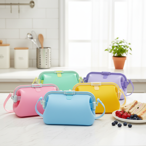 Choice Fun Food Crisper Juego de fiambrera plegable Rectangular Silicona Contenedores de almacenamiento de alimentos plegables - Product Image 4