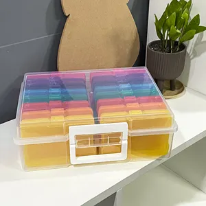 29514c photo storage box 4x6 multi colored photo case organizer case and craft keeper with 16 Inner cases