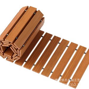 Allée de jardin en bois enroulable, passerelle extérieure résistante aux intempéries pour terrasse, cour et décoration paysagère - Product Image 2