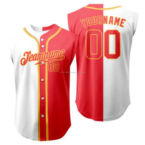 Camiseta de béisbol degradada sin mangas personalizada, sudadera de entrenamiento, uniforme de Club, chaleco con botones completos, estilo Hip Hop, ropa deportiva de softball - Product Image 6