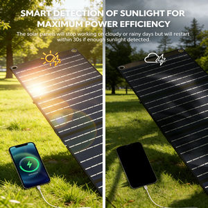 แผงโซลาร์เซลล์ Alecter Solar ประสิทธิภาพสูง 60 วัตต์ ชาร์จเร็ว พับได้ กันน้ำ สีดำ สำหรับแบ็คแพ็คและตั้งแคมป์ - Product Image 6