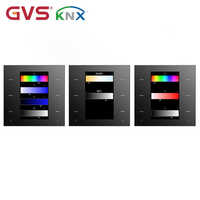 Panneau de commande multifonction GVS KNX Glass Sensor GS3 Pro avec contrôle de scène, capteur de température et d'humidité pour systèmes de maison intelligente