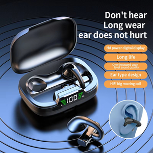 Headset Earphone nirkabel JR03, klip OW bisnis luar ruangan olahraga tampilan LED HiFi Stereo tahan air Bluetooth tulang konduksi