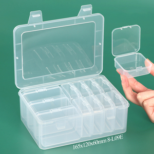 SUNSHING Clear Stackable Plastic Square Rectangle Storage Box Set Customizable Jewelry Bead Storage Organizer Containers - Product Image 1