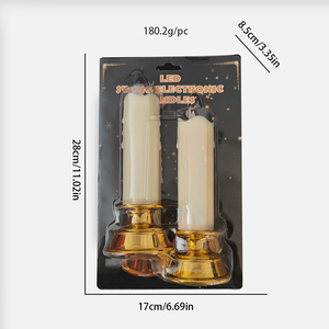 Bougies Pilier <span class=keywords><strong>LED</strong></span> Réalistes Effet Flamme Tombante Multicolores Scintillantes Écologiques à Piles Dorées pour Mariages et Diwali - Product Image 6