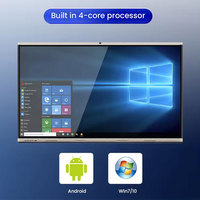 Pizarra Interactiva Inteligente de 65/75/86/98/110 Pulgadas con Pantalla Táctil IR de 20 Puntos, Sistema Operativo Android+Win, SDK Habilitado, para Educación, Comercio Minorista y Ascensores
