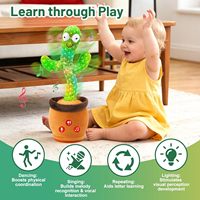 Jouet en peluche cactus chantant et dansant Daisy, enregistreur vocal, éclairage LED doux, recharge USB, vente chaude OEM