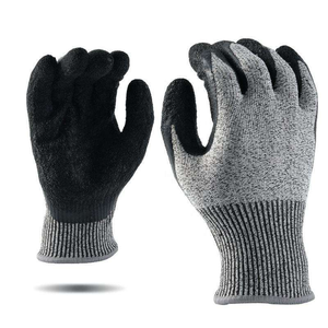 Guantes DE SEGURIDAD anticorte de nivel 5 directos de EE. UU. Guantes DE TRABAJO DE PALMA arrugada de látex recubiertos de HPPE con excelente agarre personalizables - Product Image 3