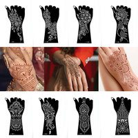 Pochoirs à henné pour les mains Moonlight Soft, épaissis, imperméables, à l'effet simple et épuré, ajourés, personnalisés, en PVC réutilisable à 3 couches, autocollants de tatouage
