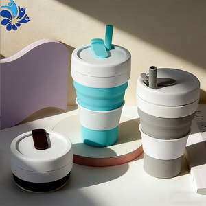 Silicone Collapsible Water <b>Bottle</b> 500Ml With <b>Straw</b> For Travel Outdoor Use - Product Image 3