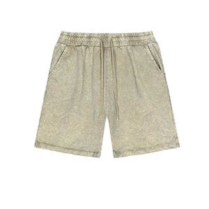 Alta calidad 100% algodón logotipo personalizado Unisex 358GSM pantalones cortos de verano Vintage Streetwear Sun Faded ácido lavado hombres pantalones cortos - Product Image 2