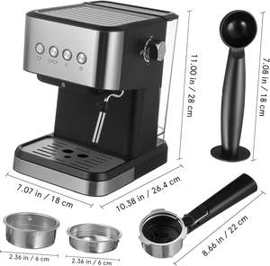 Machine à expresso de qualité commerciale 2 en 1, haute pression 19 bars, cafetière électrique pour la maison, mousseur à lait - Nouveauté - Product Image 2