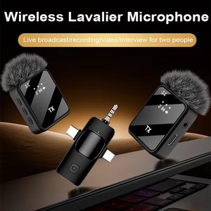 Wireless Lavalier <strong>Microphone</strong> F11-2 Real-time Stream Recording Noise Reduction 6-8 Hours Battery Life 30m Range Mobile Phones - Product Image 2