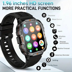 新款男士户外运动智能手表2.01英寸大屏幕IP68防水BT呼叫智能手表带手电筒 - Product Image 3