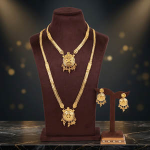 ชุดเครื่องประดับสร้อยคอและต่างหูทองชุบ 14K 18K 24K ลายดอกไม้แบบดั้งเดิมสำหรับงานแต่งงาน ขายส่งสำหรับผู้หญิง - Product Image 4
