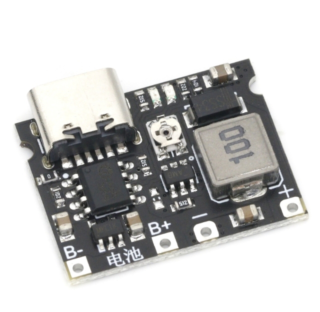 3.7V To 9V 5V 2A DC-DC Step Up Boost Module 18650 Lithium Battery Charging Discharging Board Type-C DC TP4056