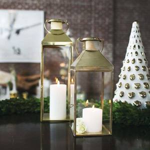 Linterna de vela chapada en latón única, linterna de vela moderna hecha a mano de hierro, decoraciones para el hogar, hoteles y restaurantes - Product Image 3