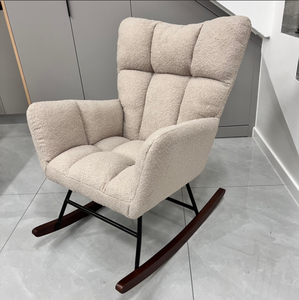 Sillón <span class=keywords><strong>Mecedora</strong></span> Moderno <span class=keywords><strong>para</strong></span> Guardería con Tela de Terciopelo Súper Suave Tipo Peluche - Product Image 5