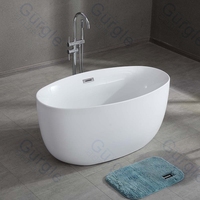 Égouttoir Pop-Up de 1.3 m Baignoire autoportante intérieure sans débordement Baignoires de trempage modernes en acrylique pour salle de bain