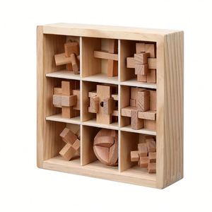 เกมปริศนาจีนโบราณ 3 มิติ แบบ Burr Lock Teaser ฝึกสมอง เสริมสร้างตรรกะ ของเล่นเกม Kongming Lock สำหรับเด็กและผู้ใหญ่ - Product Image 1