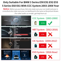Autoradio Navihua avec écran tactile, système Linus, 8,8 pouces, Carplay, Android Auto, pour BMW Série 3 E90/E91/E92/E93 2004-2008, CCC